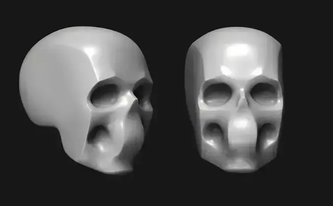 Simplified skull 3D print model