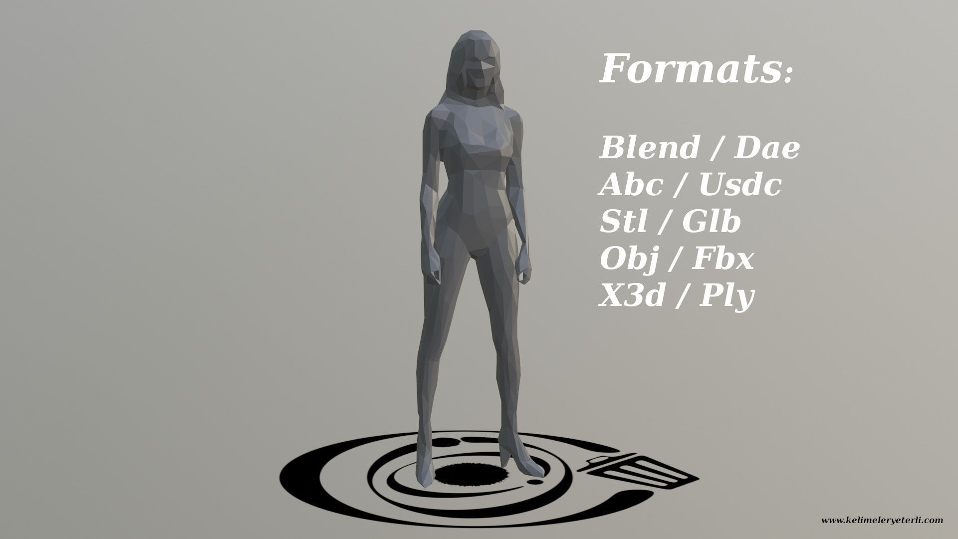 Human 022 LP R Low-poly 3D model_2