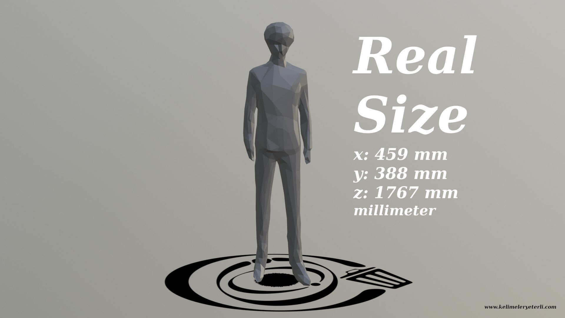 Human 024 LP R Low-poly 3D model_3