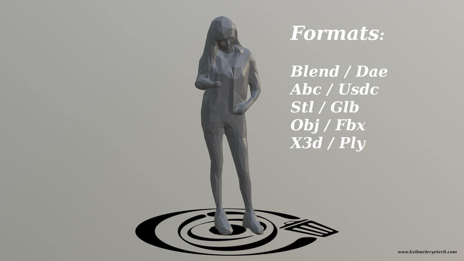 Human 026 LP R Low-poly 3D model_2