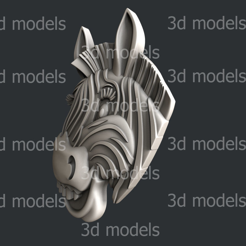 3d STL models for CNC router zebra for kids 3D model_2