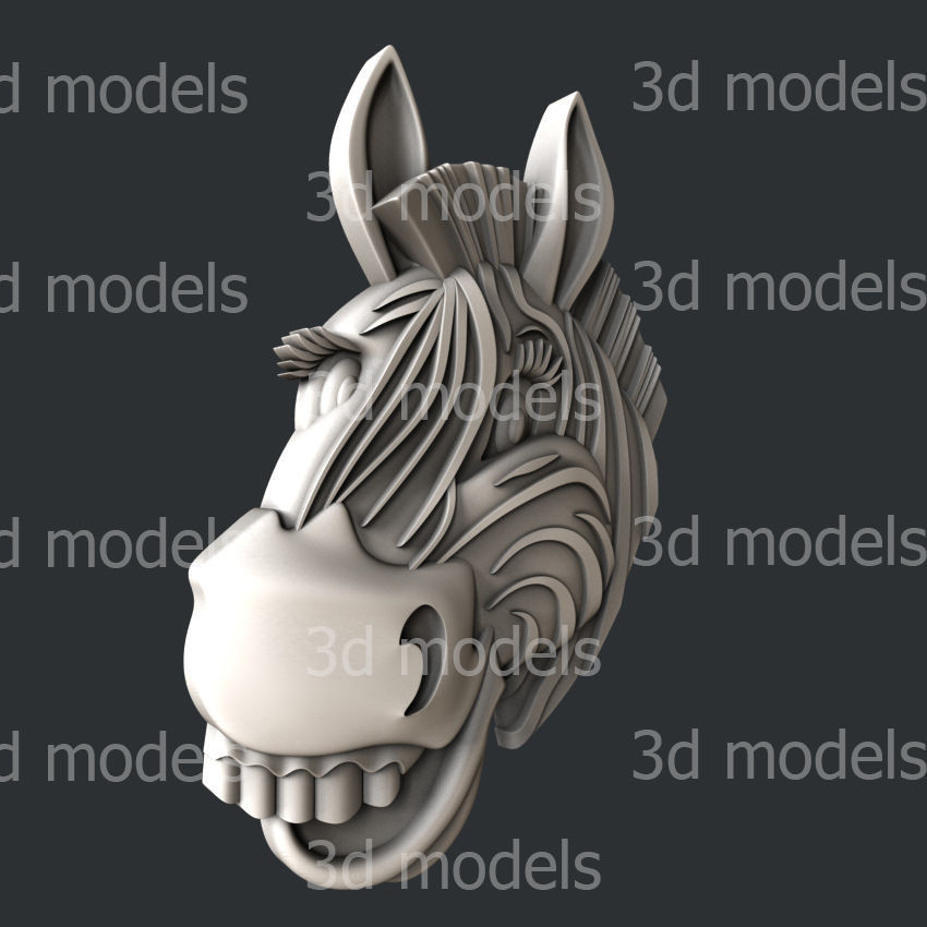 3d STL models for CNC router zebra for kids 3D model_1