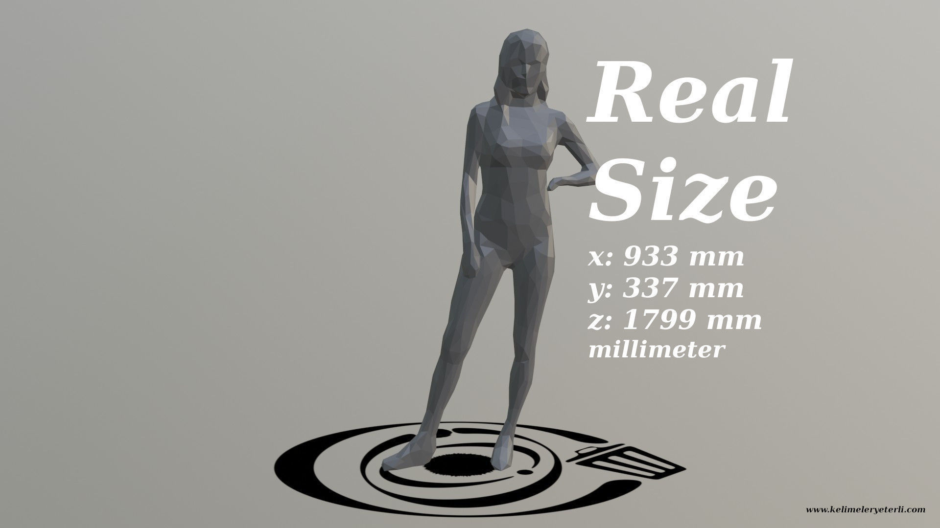 Human 028 LP R Low-poly 3D model_3