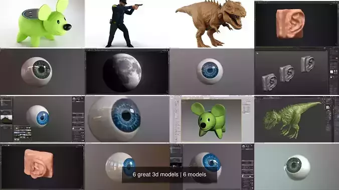 6 great 3d models 3D Model Collection