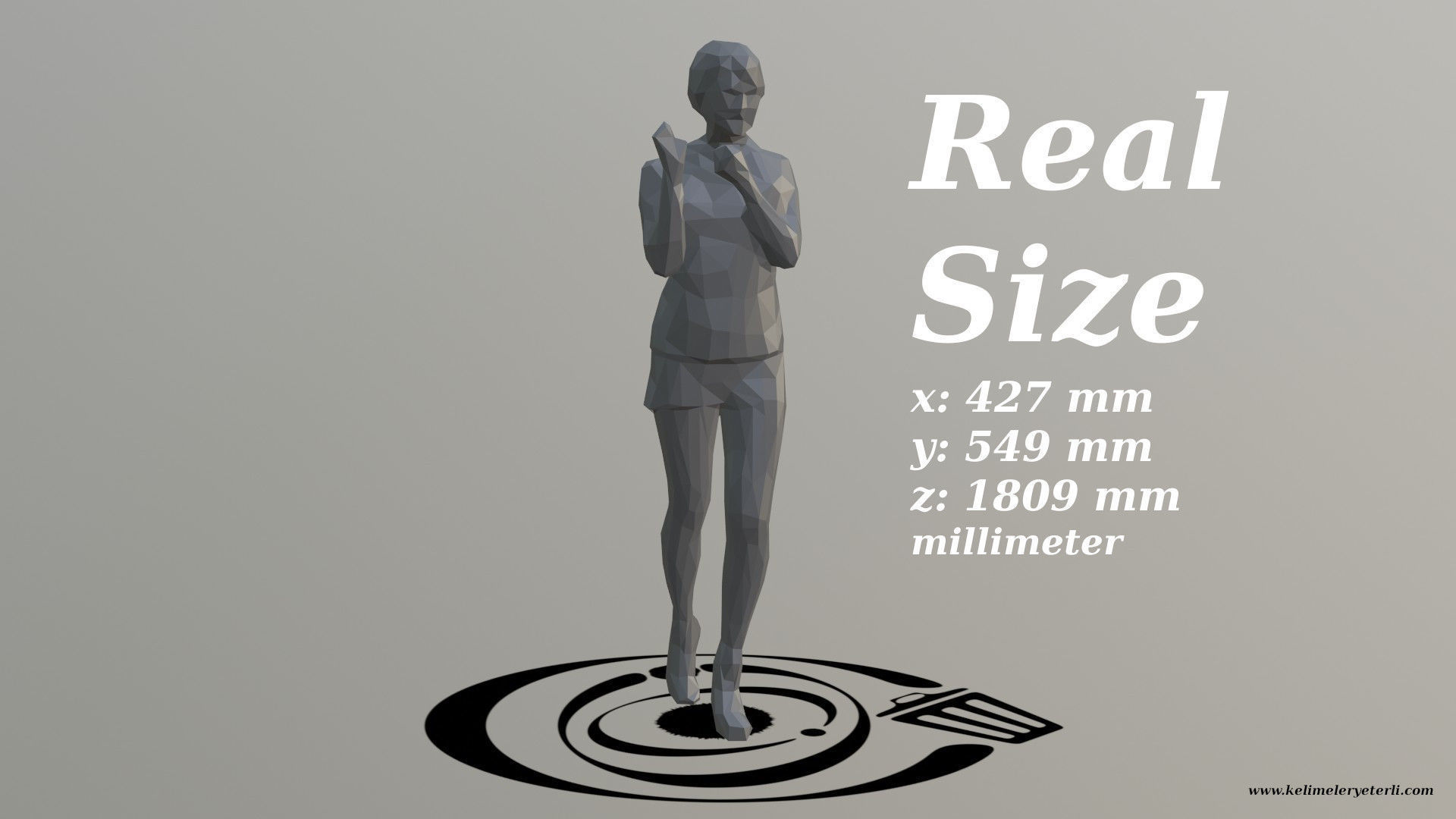 Human 029 LP R Low-poly 3D model_3