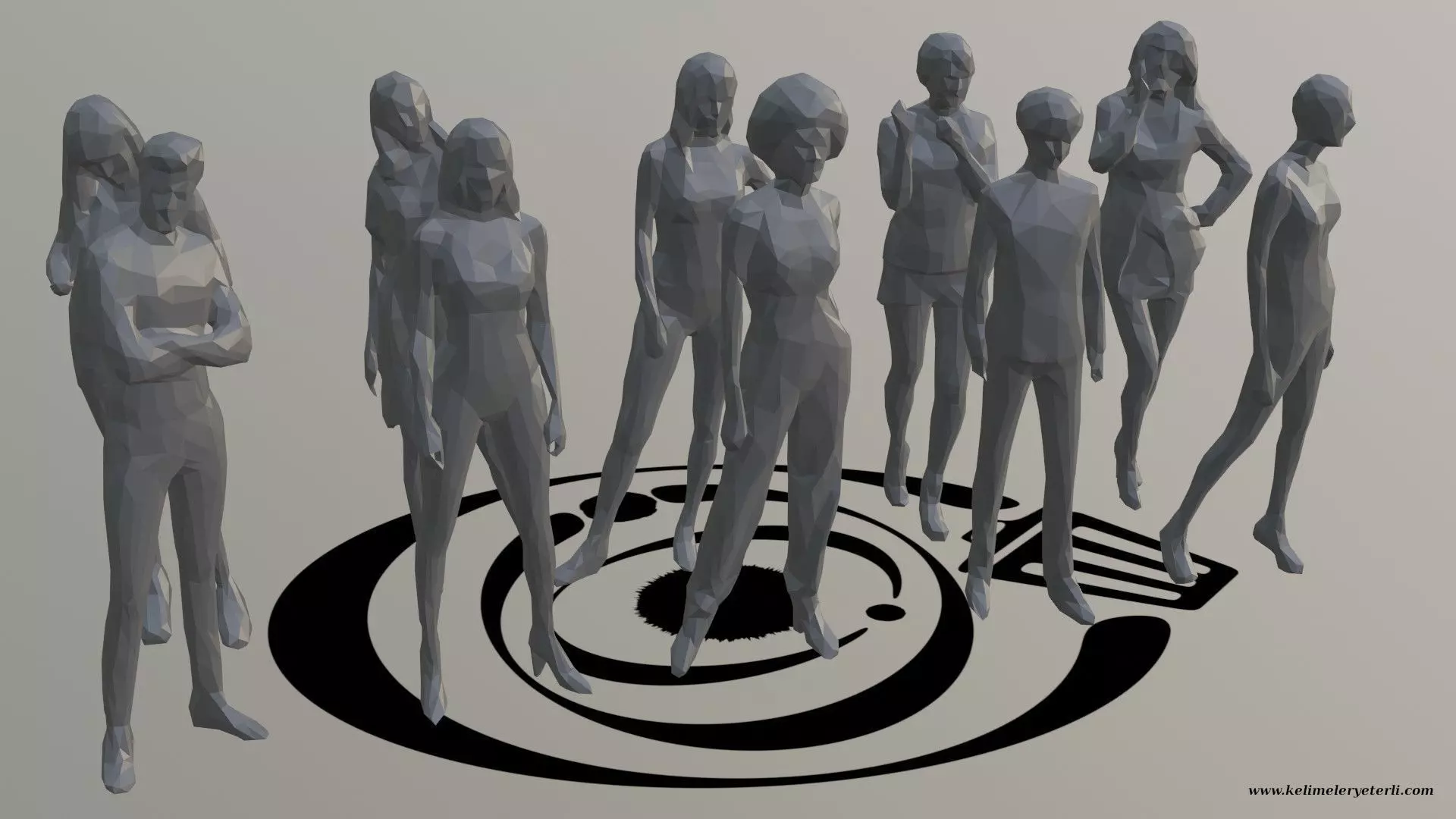 Low Poly People Pack 003 - 10 Pieces R 3D Model Collection_0