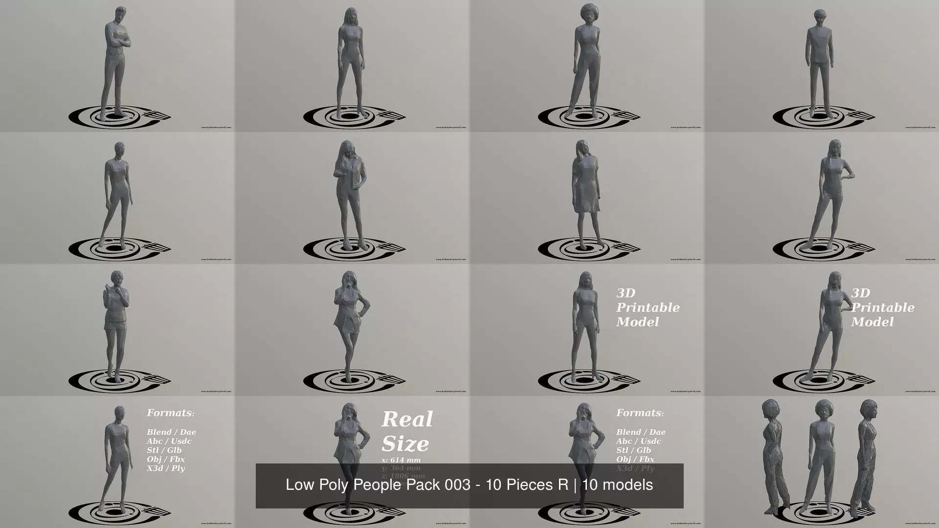 Low Poly People Pack 003 - 10 Pieces R 3D Model Collection_1