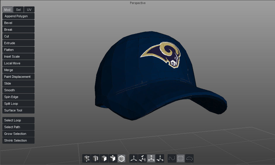Rams Cap 3D model_1