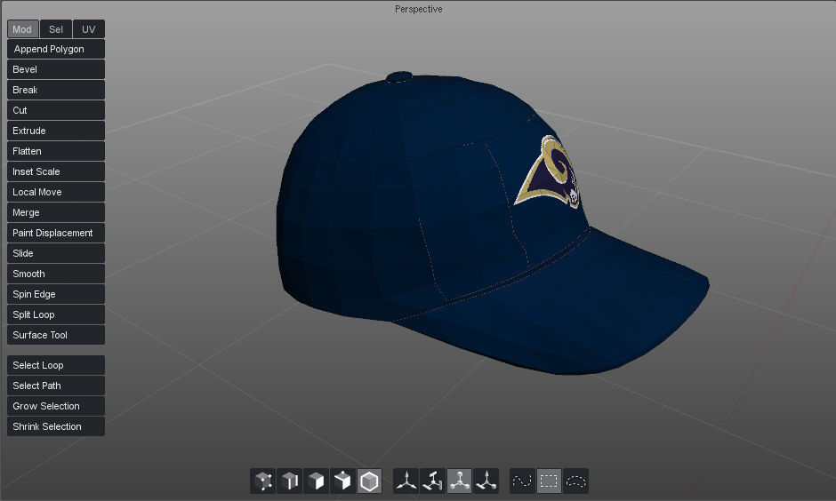 Rams Cap 3D model_2