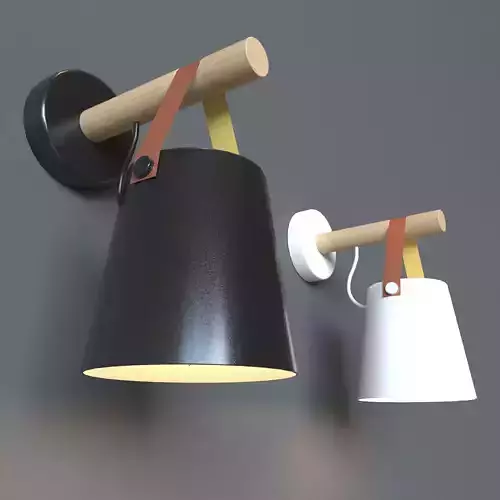 Wooden wall lamp