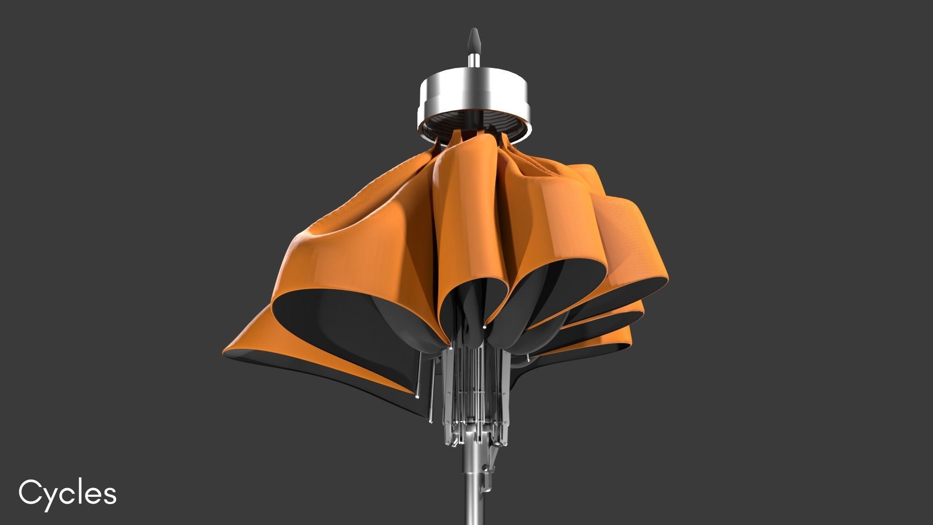 Outdoor Umbrella Fully Rigged 3D model_7