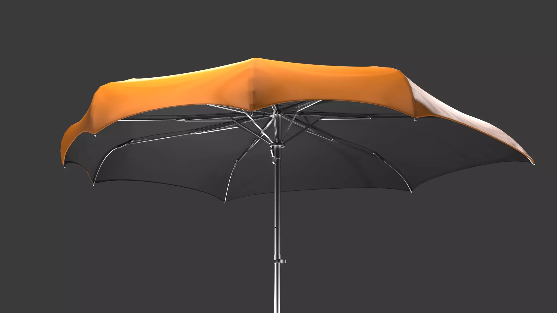 Outdoor Umbrella Fully Rigged 3D model_0