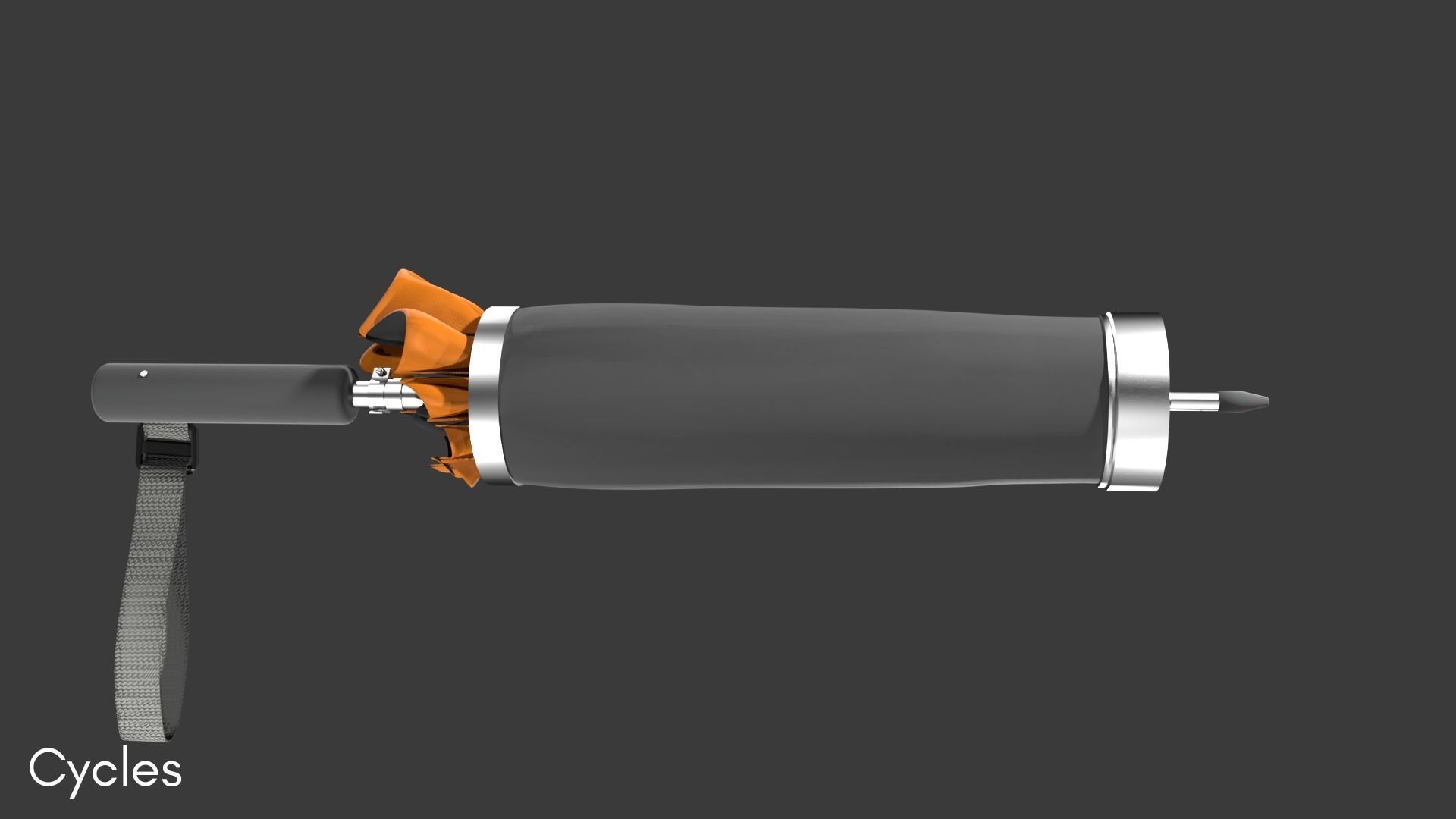 Outdoor Umbrella Fully Rigged 3D model_8