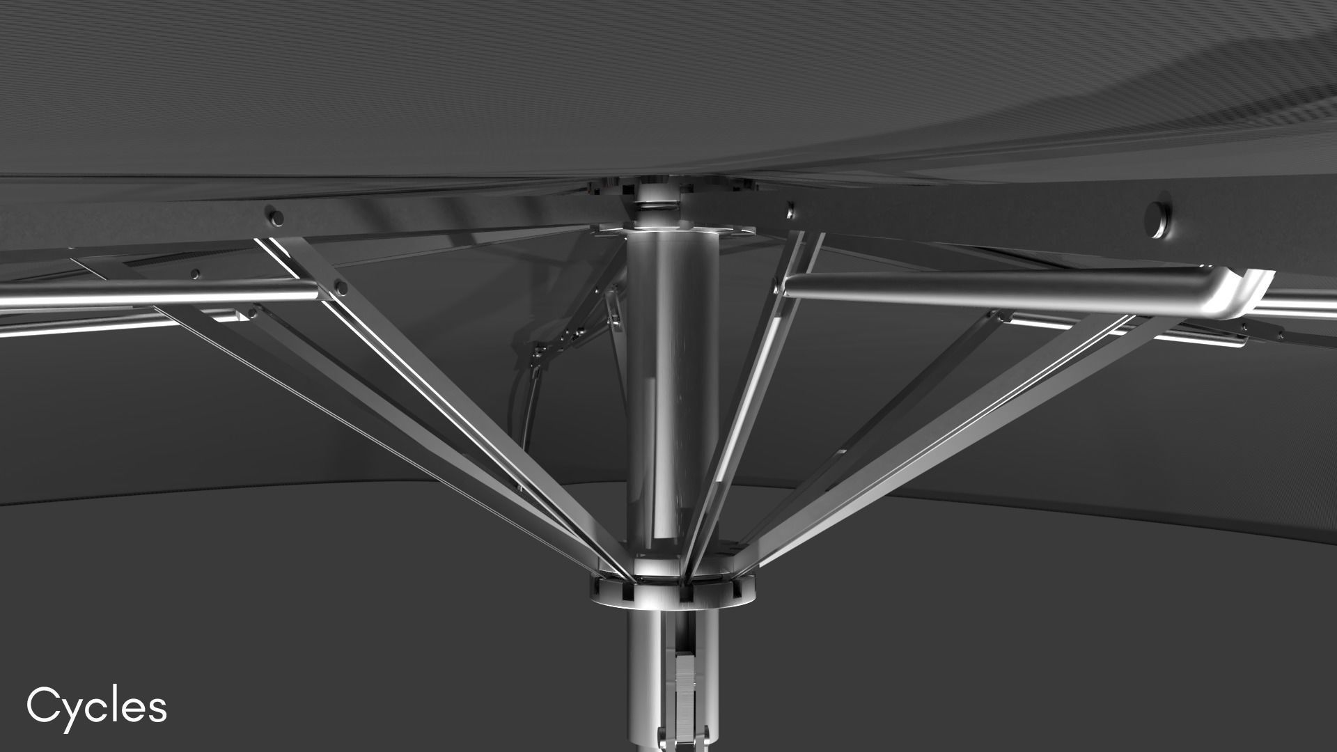 Outdoor Umbrella Fully Rigged 3D model_5