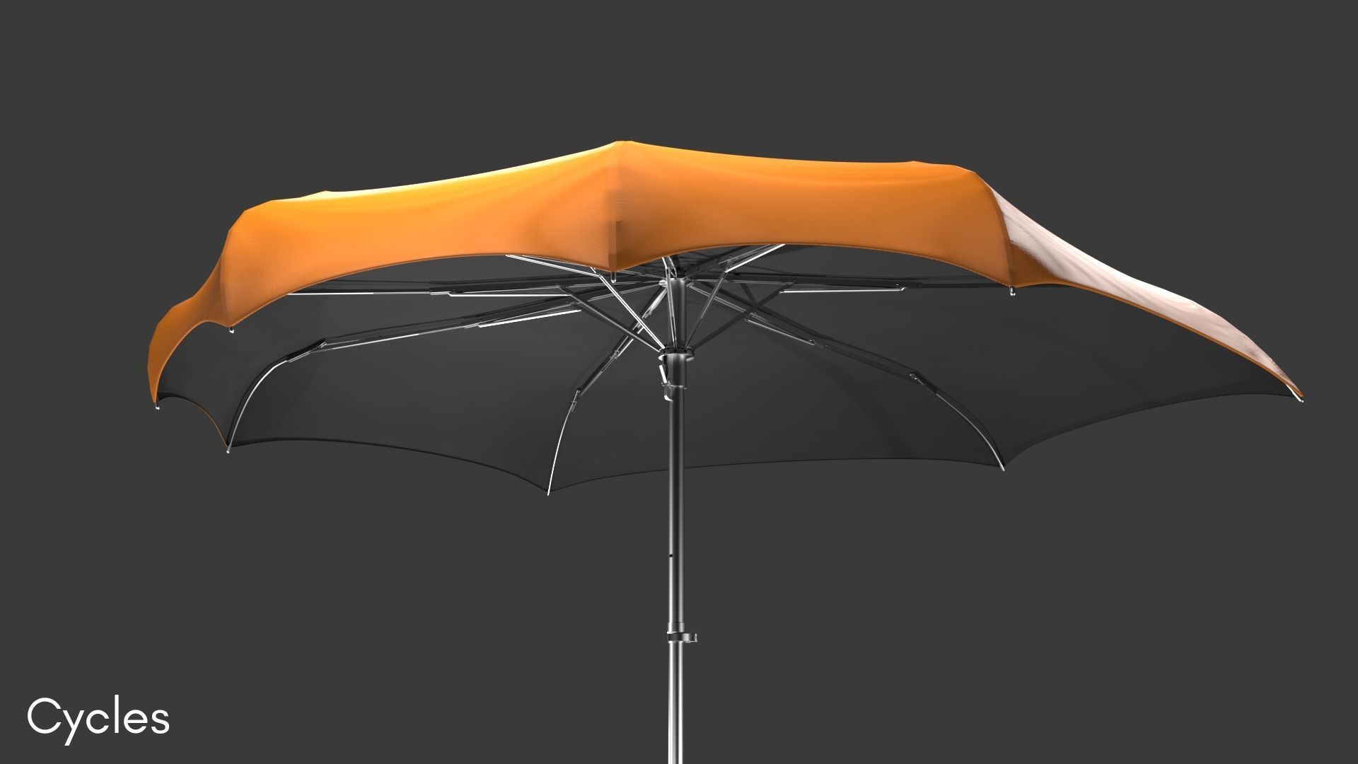 Outdoor Umbrella Fully Rigged 3D model_4