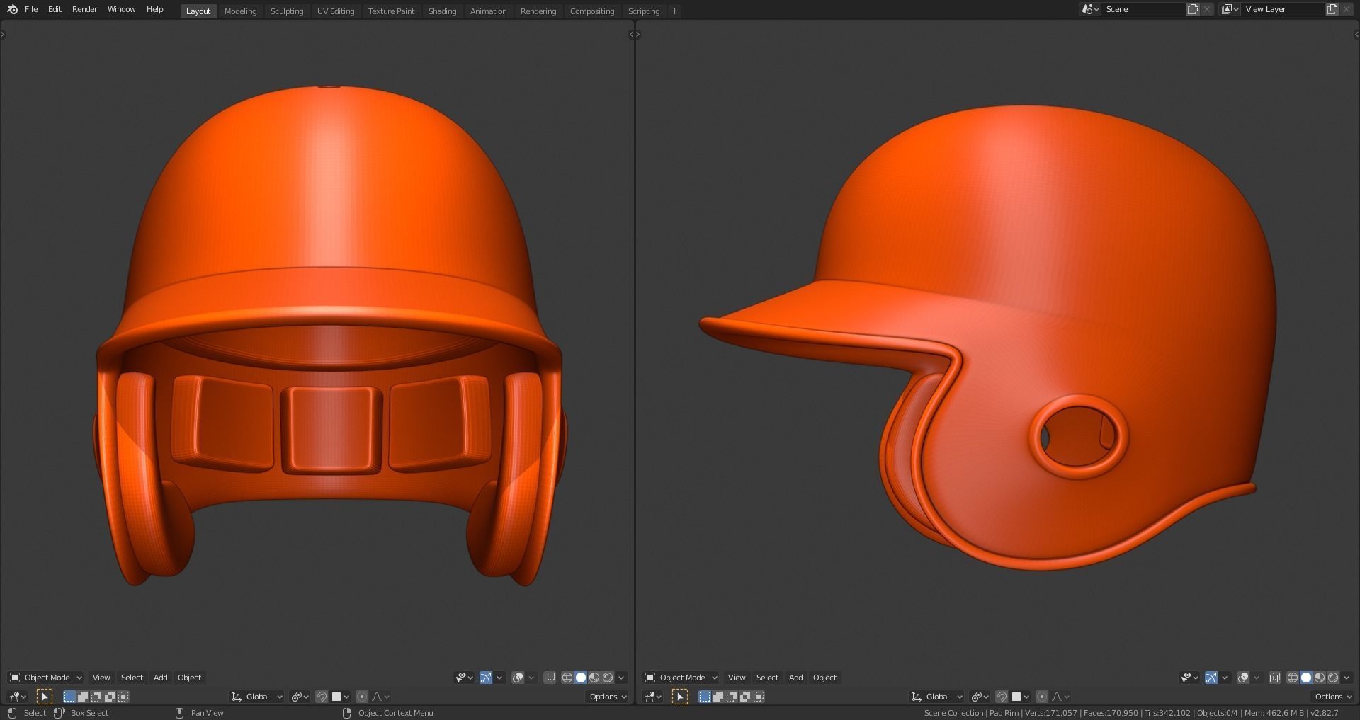 Batting helmet 3D print model_1