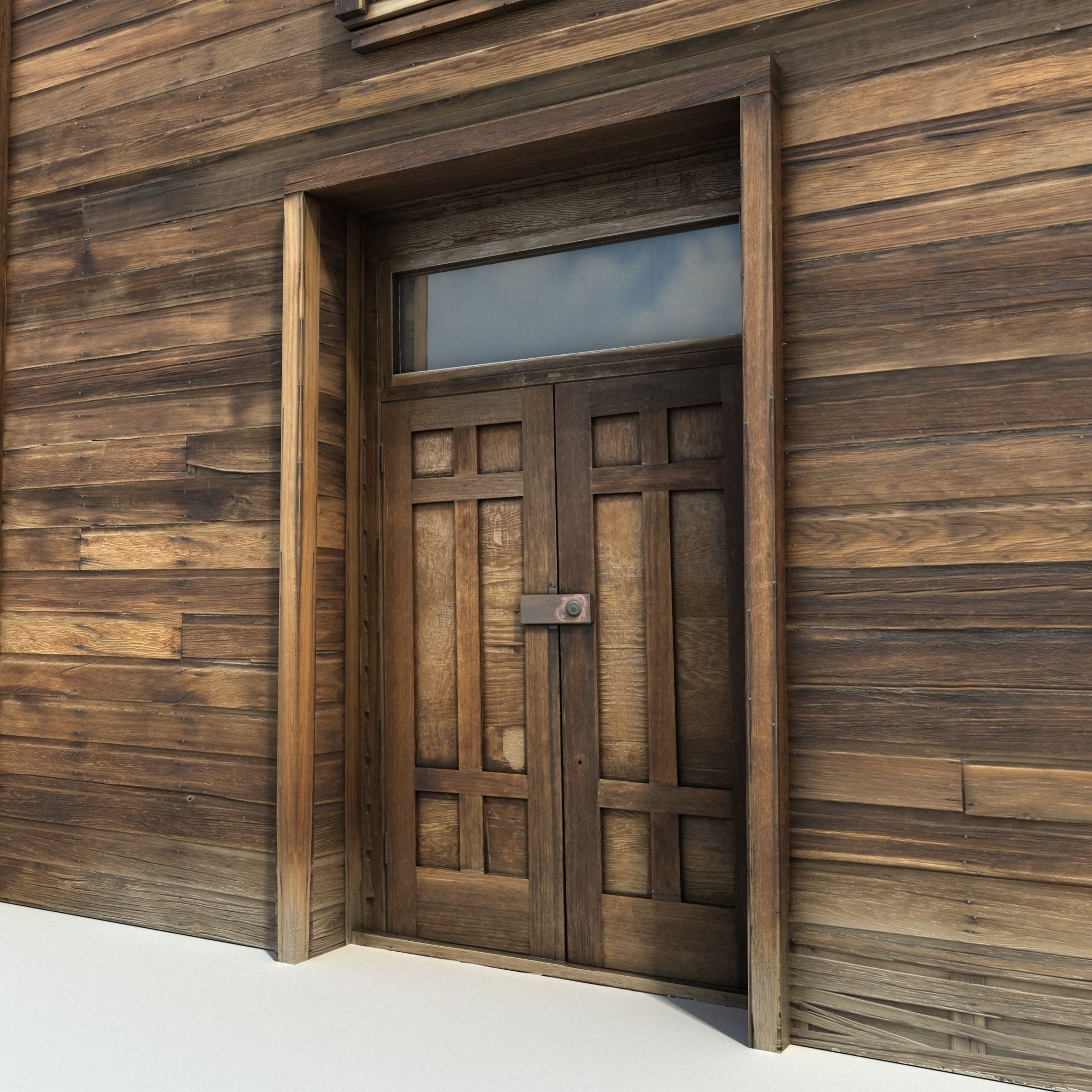 Low Poly Wild West School Low-poly 3D model_14