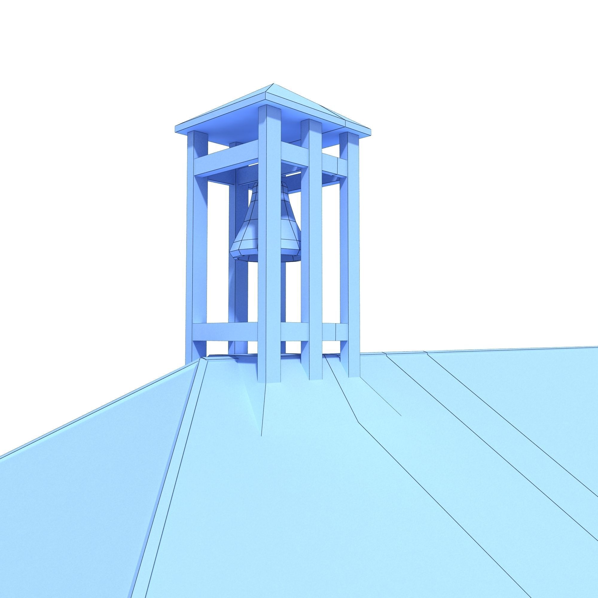 Low Poly Wild West School Low-poly 3D model_11