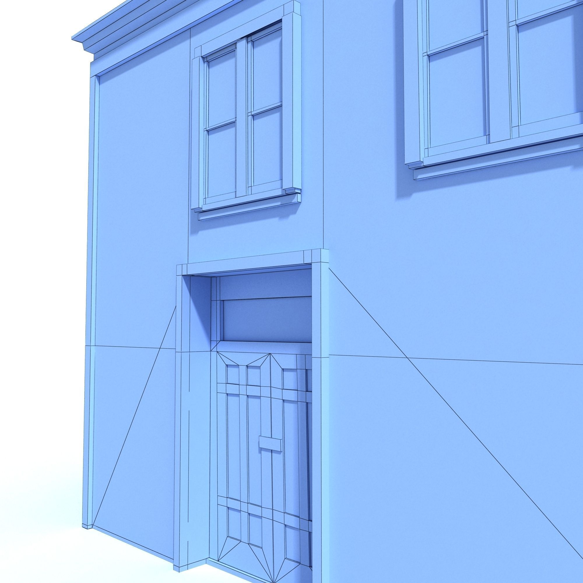 Low Poly Wild West School Low-poly 3D model_15