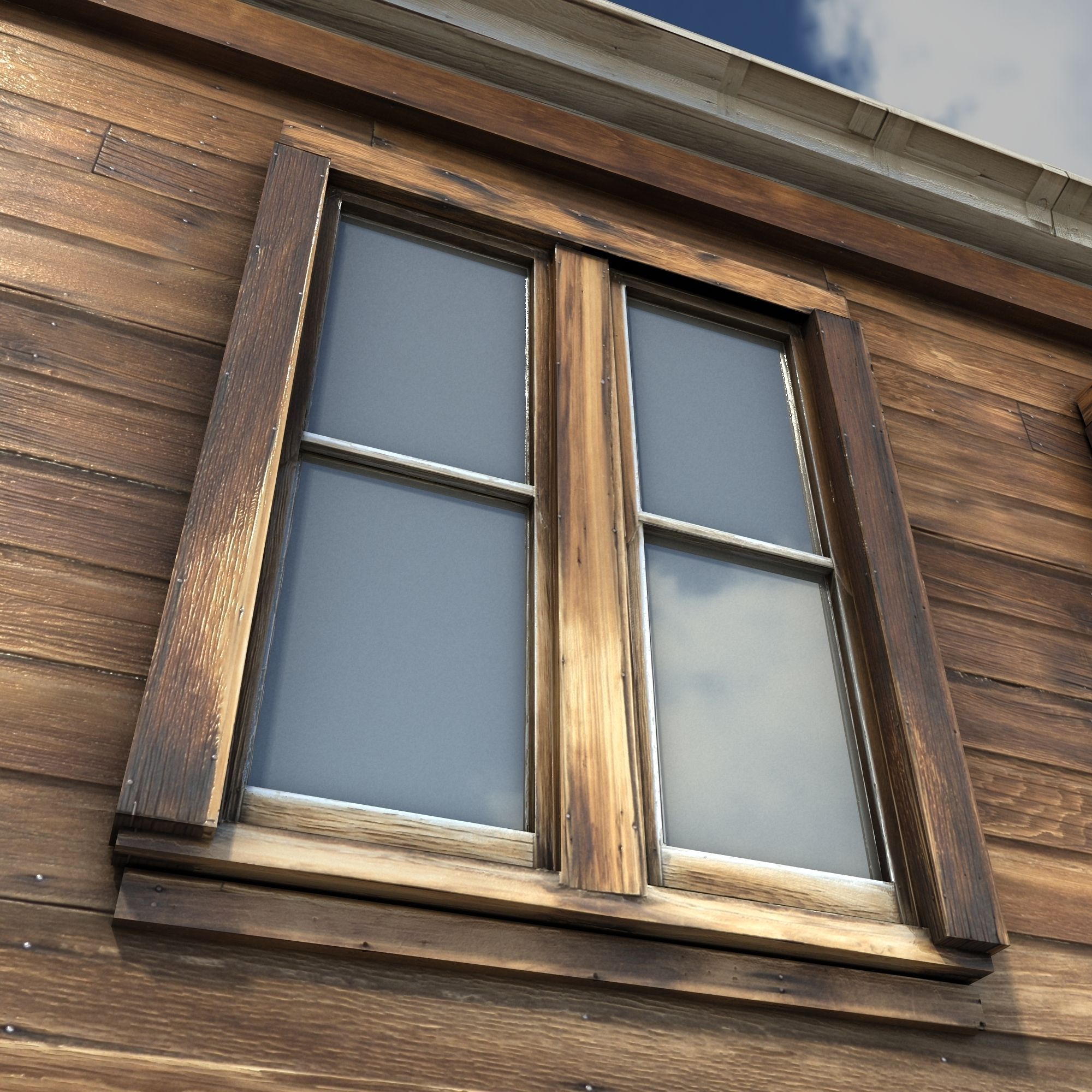 Low Poly Wild West School Low-poly 3D model_7