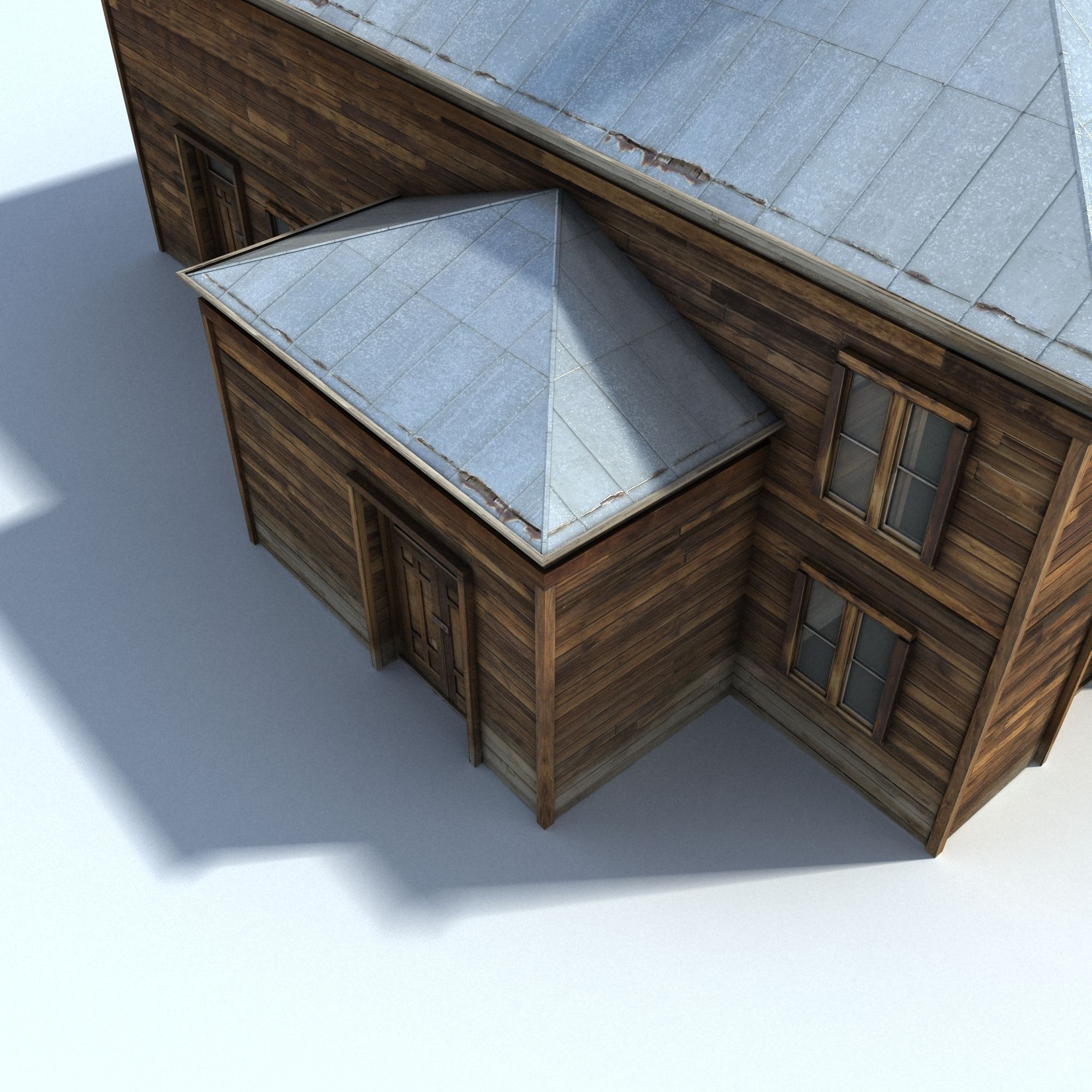 Low Poly Wild West School Low-poly 3D model_10
