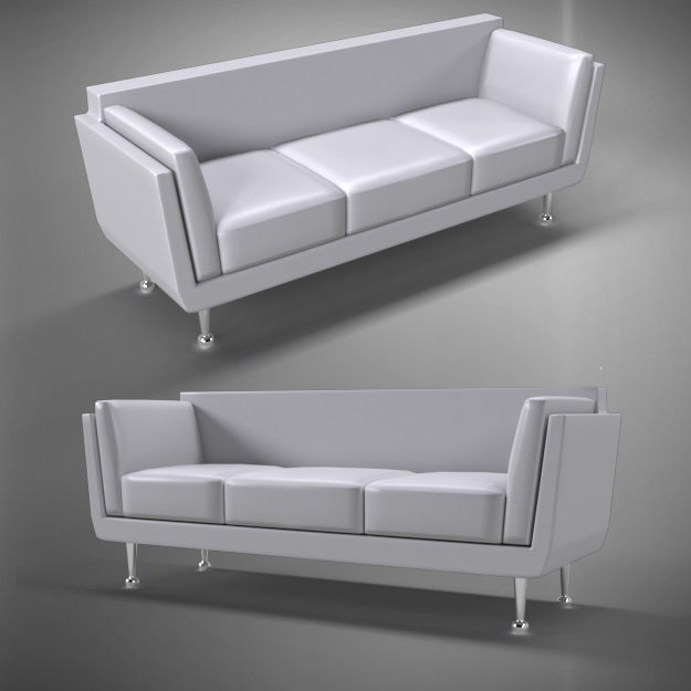 Sofa contemporary Low-poly 3D model_1
