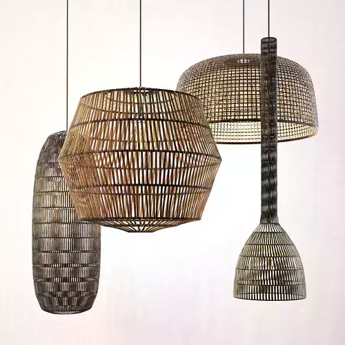 ay illuminate rattan lamp set 3D model