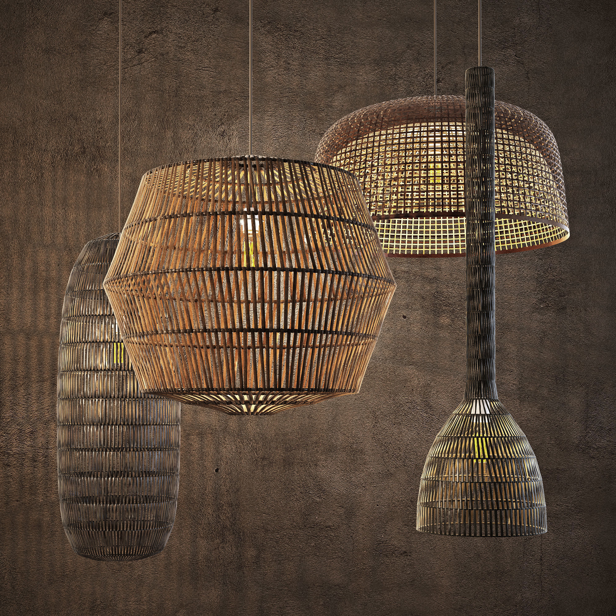 ay illuminate rattan lamp set 3D model_1