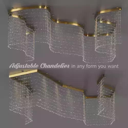 Adjustable Crystal String Chandelier Low-poly 3D model