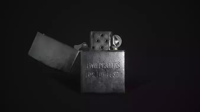 PBR Low-poly Zippo 3D Model - Textures and UVs Included