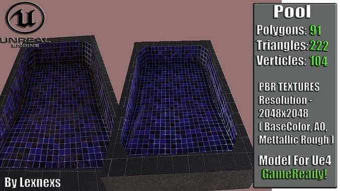 Swimming Pool Low-poly 3D model