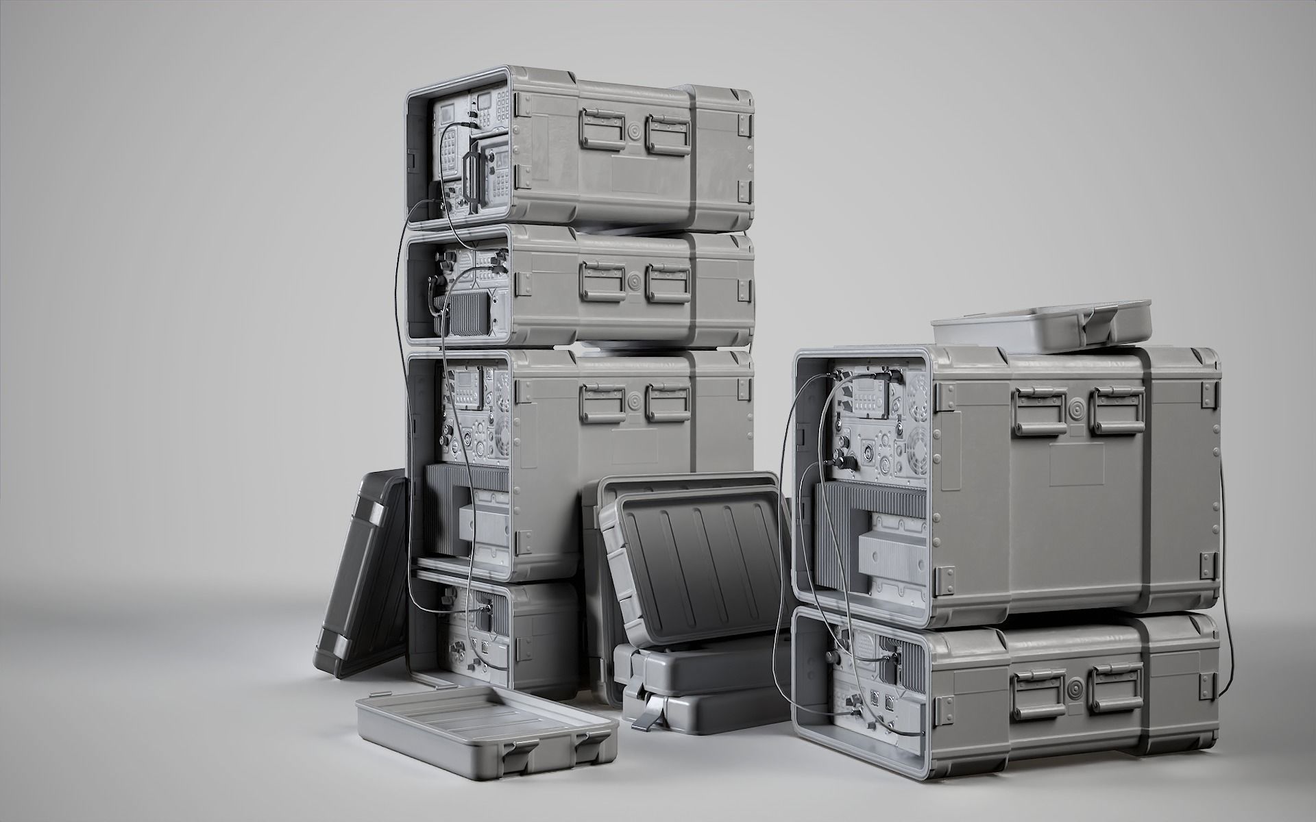 Military Radio Station JISCC Low-poly 3D model_4