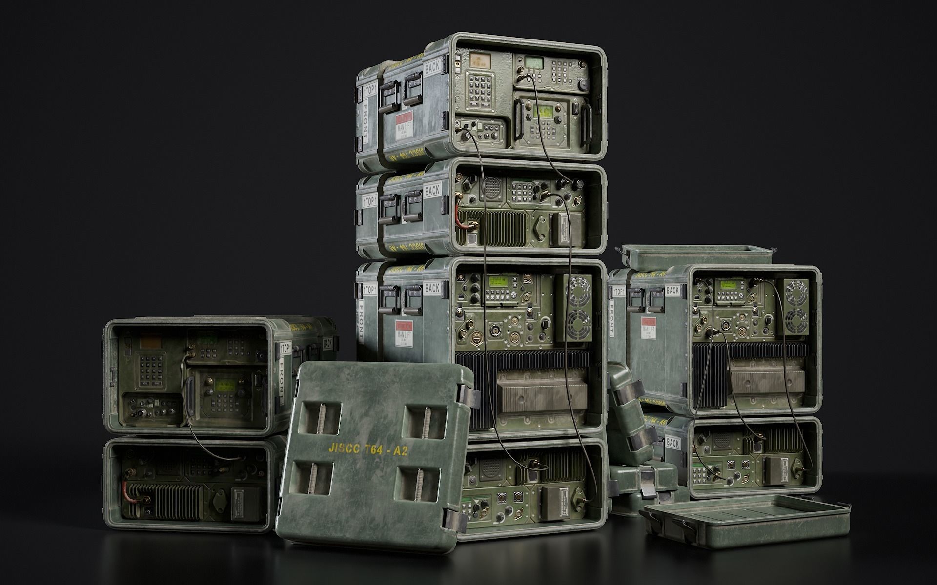 Military Radio Station JISCC Low-poly 3D model_2