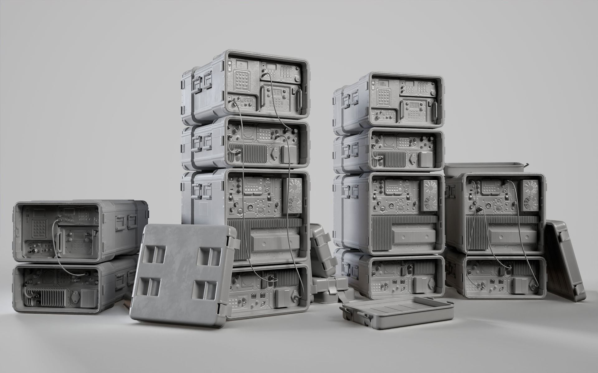 Military Radio Station JISCC Low-poly 3D model_8