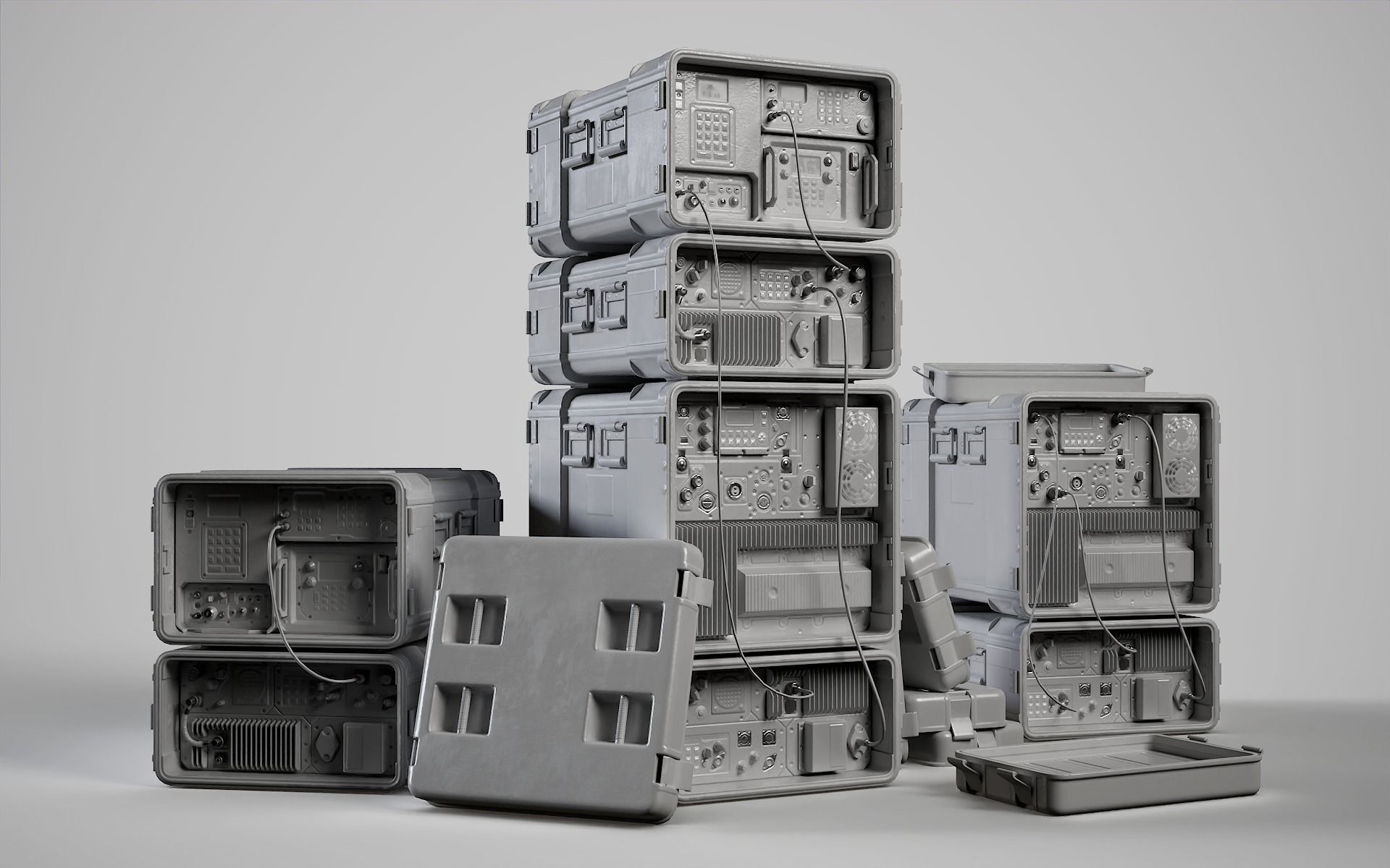 Military Radio Station JISCC Low-poly 3D model_1