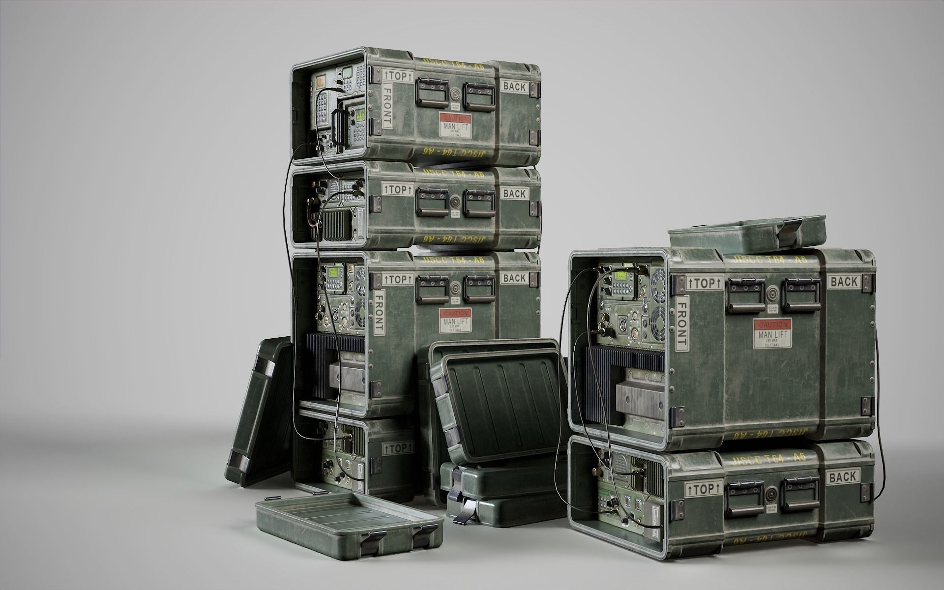 Military Radio Station JISCC Low-poly 3D model_3