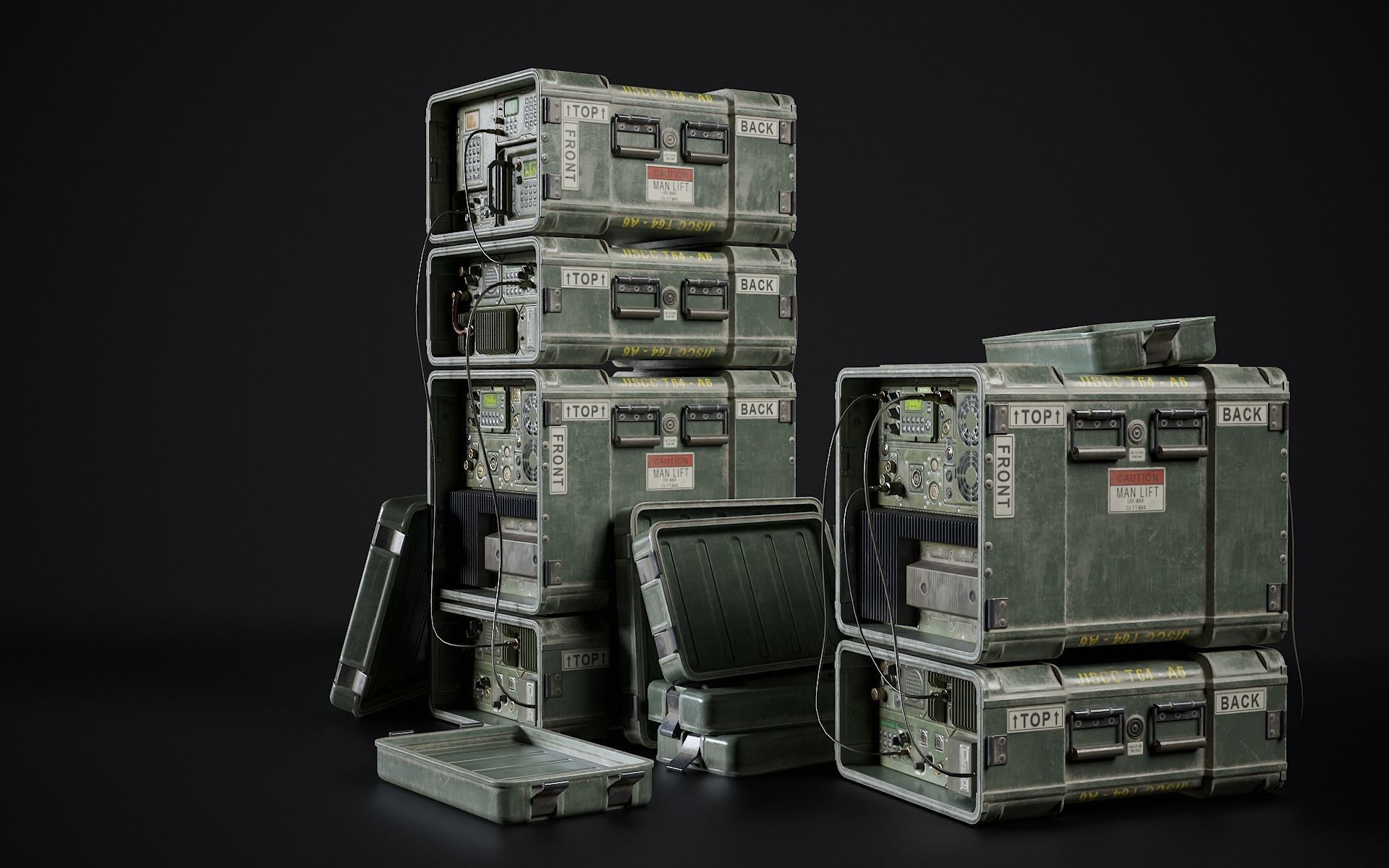 Military Radio Station JISCC Low-poly 3D model_5