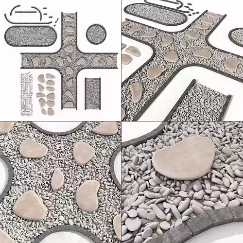 Stone plate pabble road n1