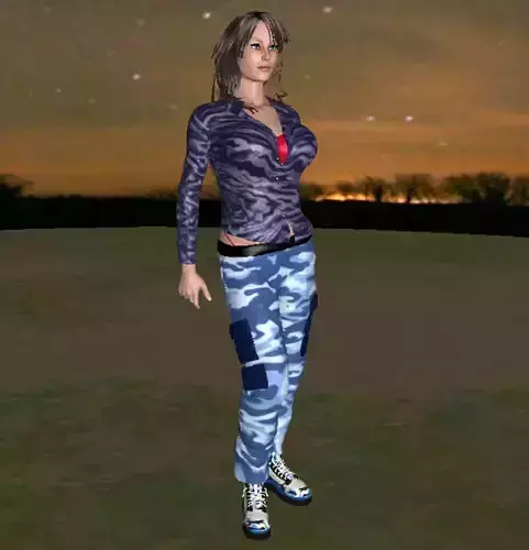 Camouflage Girl - FREE 3D Model Free 3D model