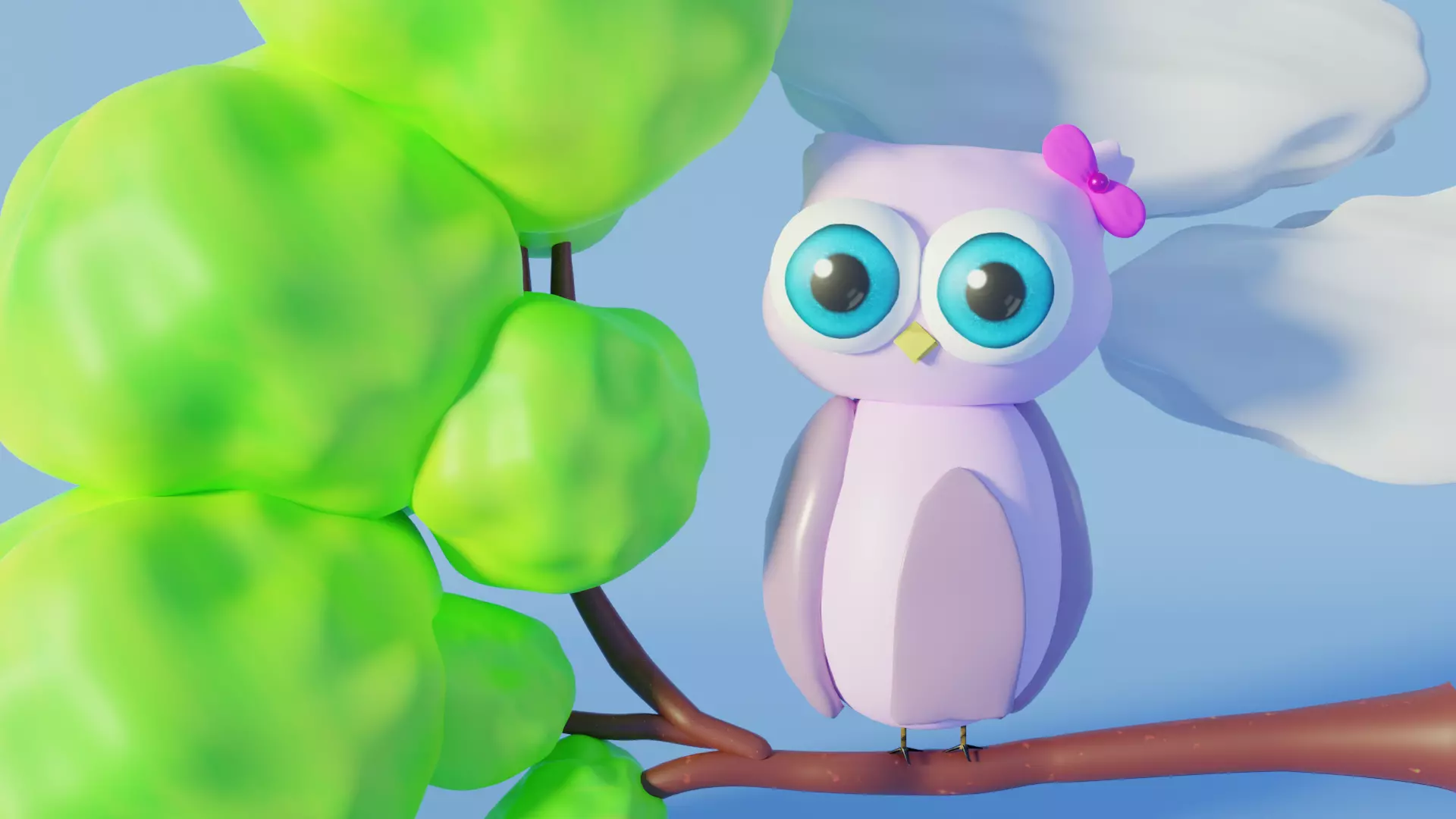 owl low-poly koala Free low-poly 3D model
