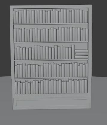 books wooden bookcase 3D model_2