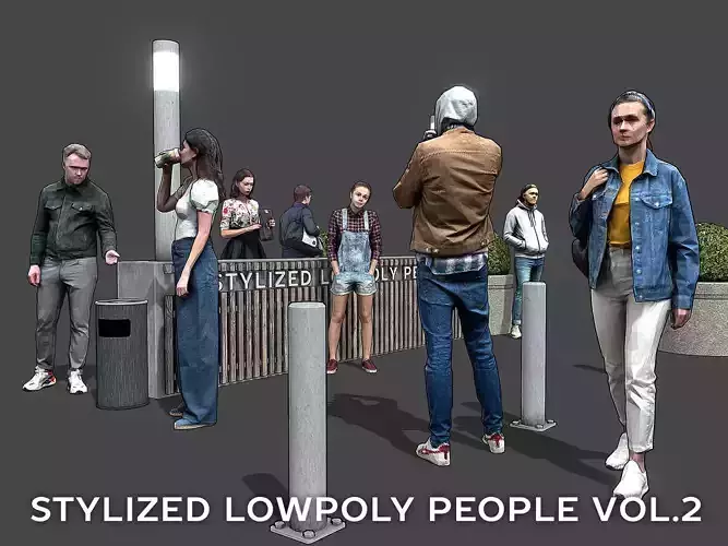 Stylized Lowpoly People Casual Pack Volume 2 Low-poly 3D model