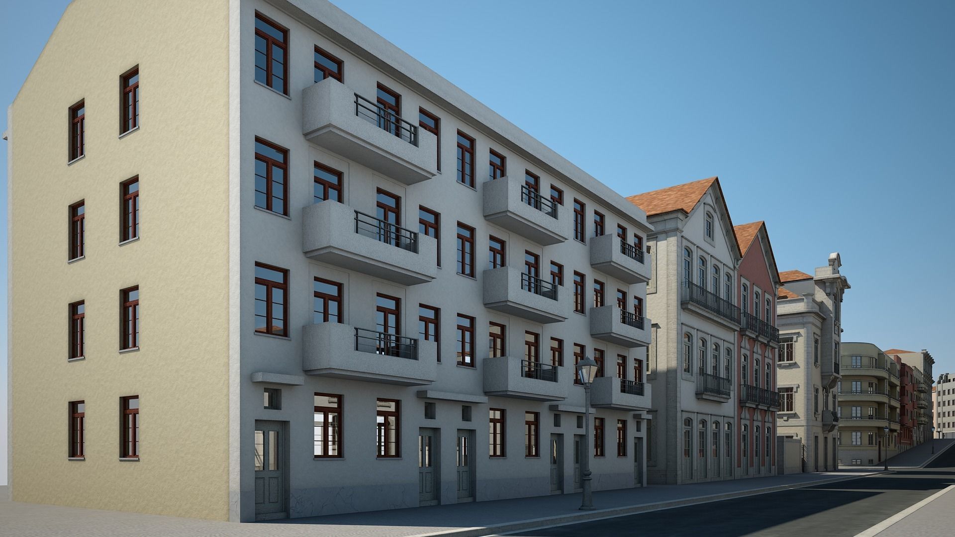 Modern City Street 3D model_13