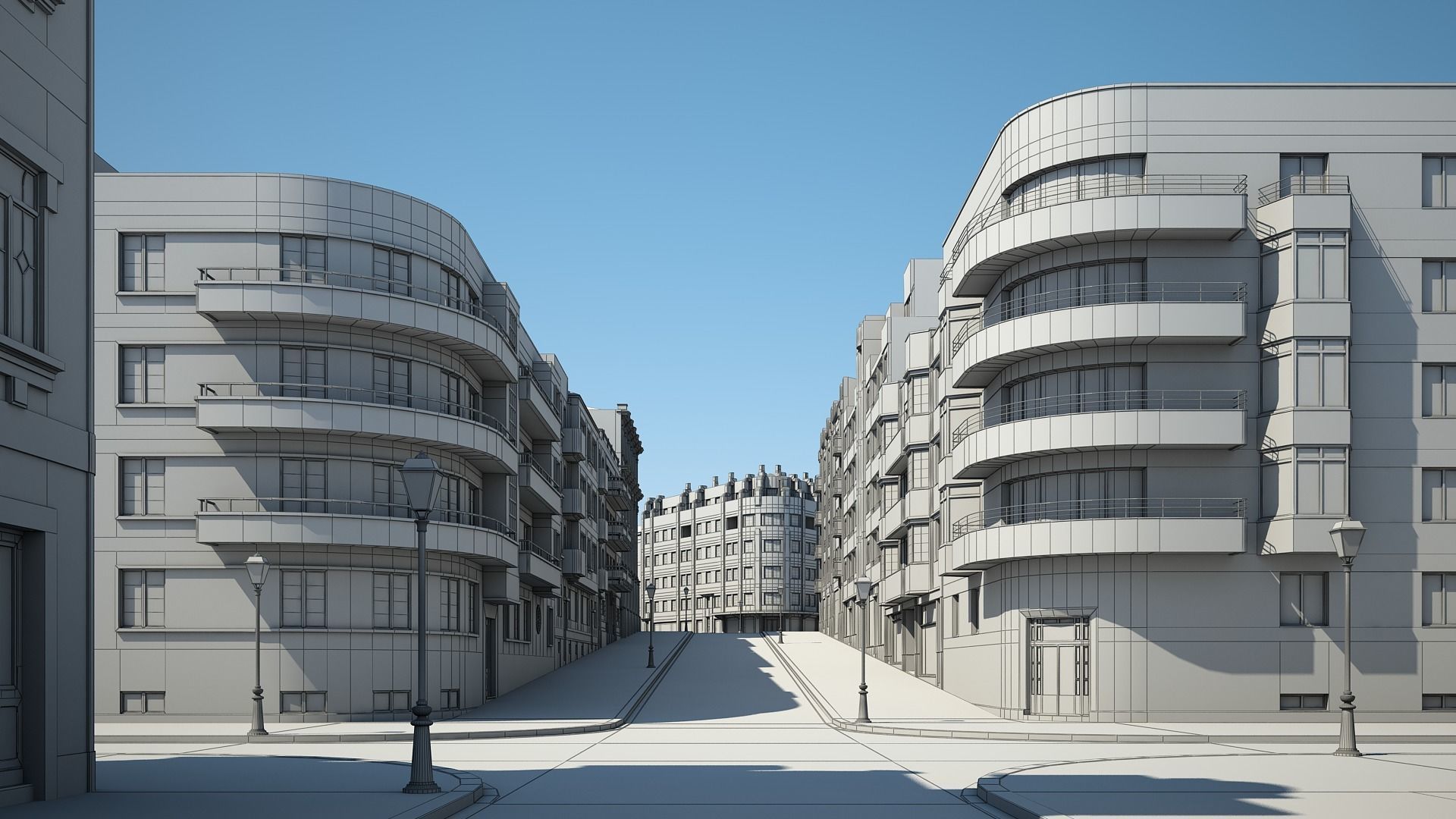 Modern City Street 3D model_33