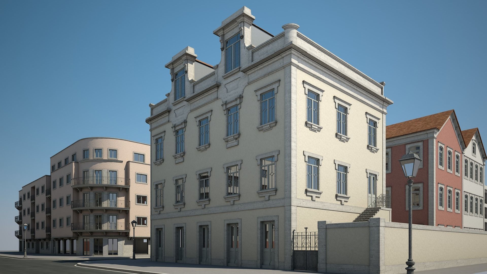 Modern City Street 3D model_15