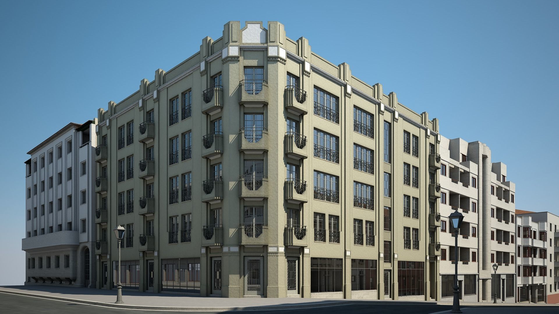 Modern City Street 3D model_20