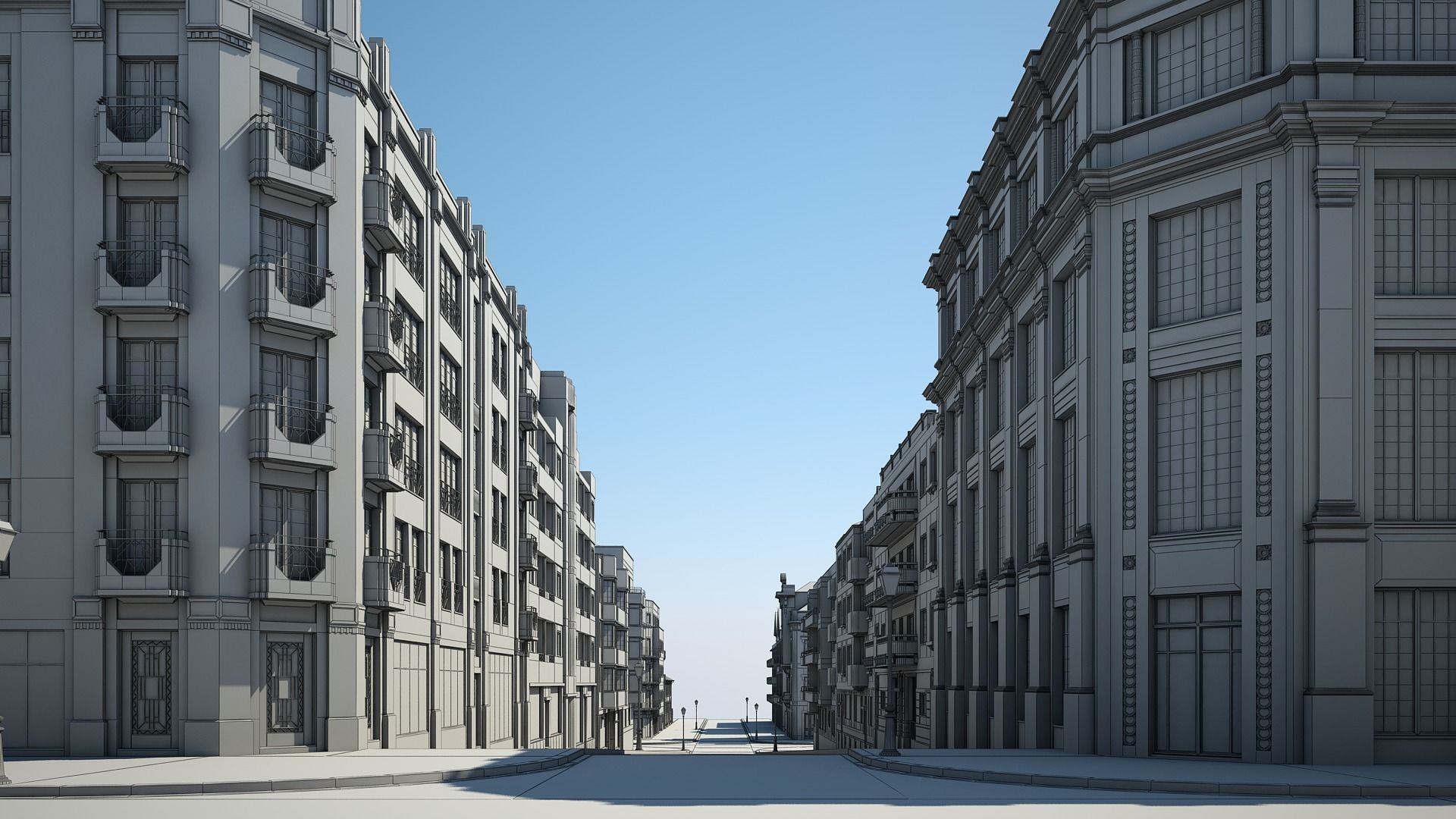 Modern City Street 3D model_32