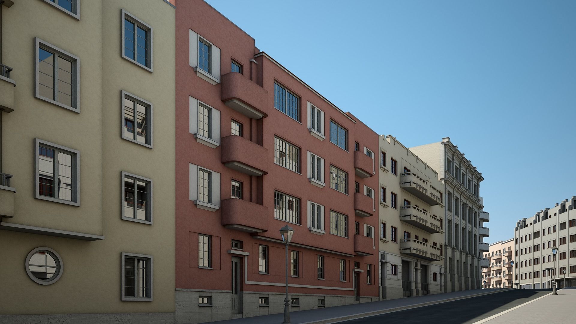 Modern City Street 3D model_16