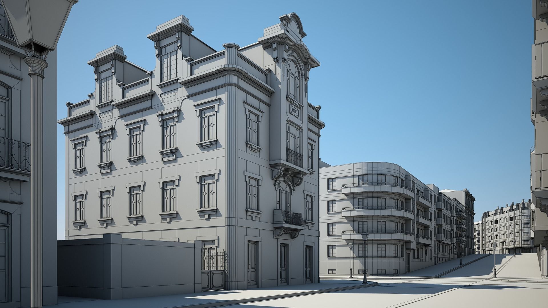 Modern City Street 3D model_43