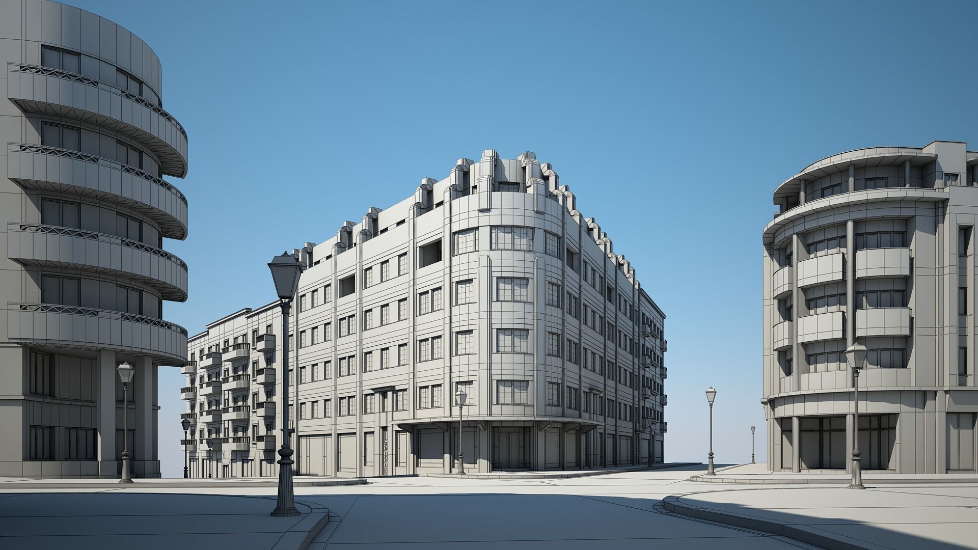 Modern City Street 3D model_39